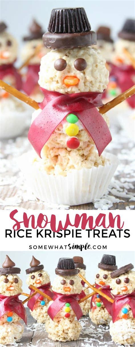 Easy Snowman Rice Krispie Treats Somewhat Simple