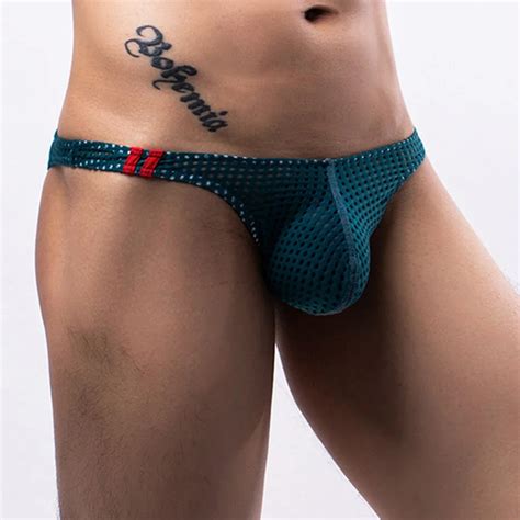 1pc Cor S Lida Masculina Sexy U Convexo Bolsa Tangas Malha Baixa Ascens O Bikini Briefs Jpeg