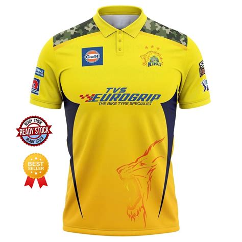 Ready Stock Chennai Super Kings Ipl Replica Jersey 2022 Csk 2022 With Shopee Malaysia