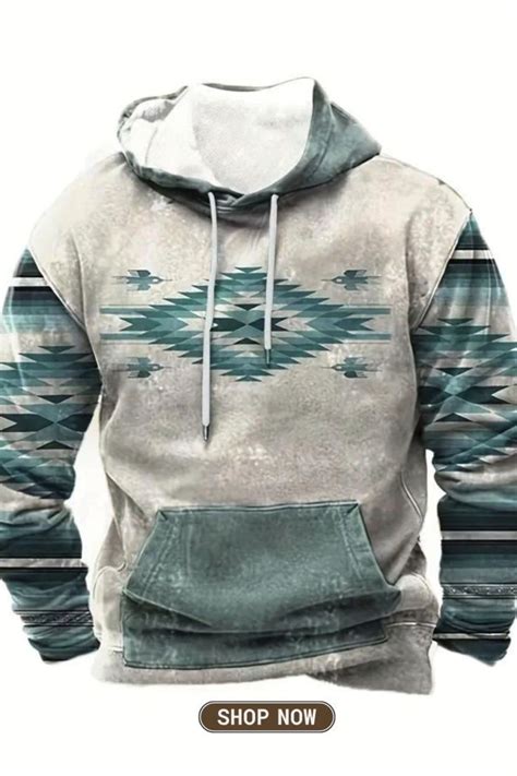 Ethnic Pattern Print Retro Hoodie Cool Hoodies For Men Mens Casual