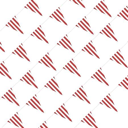 Amazon Rubfac Ft Pcs Red And White Striped Pennant Banner