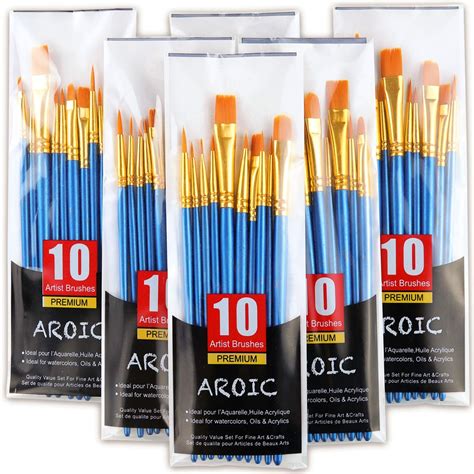 Acrylic Paint Brush Set Packs Pcs Nylon Hair Brushes For All