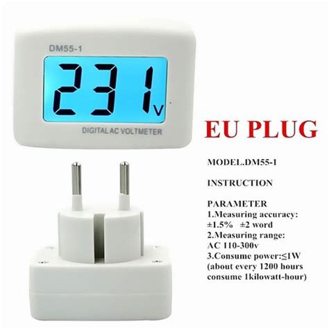 Jual Alat Pengukur Mengukur Arus Daya Listrik Voltmeter Digital Ac Eu