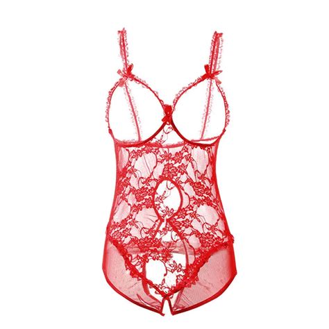 Plus Size S M L Xl Xl Xl Open Bra Crotch Lace Sexy Lingerie Transparent Babydoll Dress Erotic