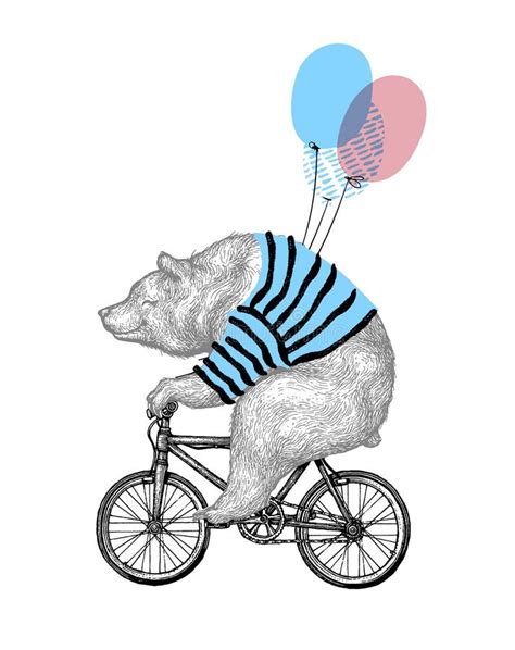 Illustrazione Di Vettore Del Pallone Della Bicicletta Di Giro Dell Orso