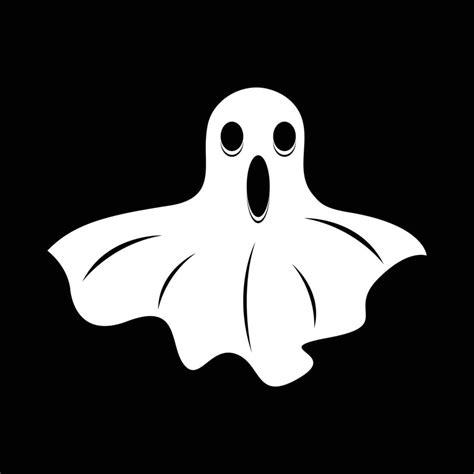 Halloween White Ghost Design On A Black Background Ghost With Abstract