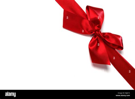 Shiny Red Satin Bow Isolated On White Background Stock Photo Alamy