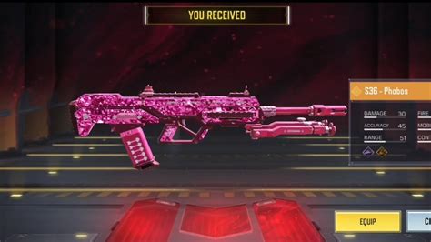 Codm Garena First Ever Free And Permanent Legendary Gun S36 Phobos