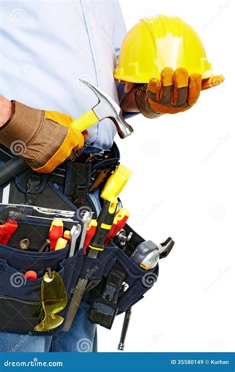 Worker With A Tool Belt Construction Stock Image Image Of