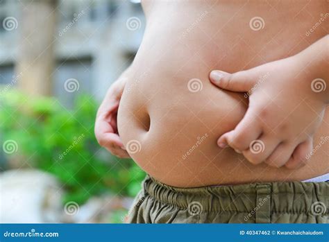 Belly Fat Of Boy Stock Photo Image Of Pinching Body