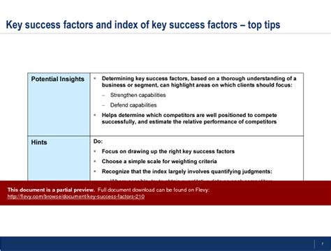 Key Success Factors Examples