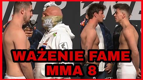 Ważenie FAME MMA 8 Kasjo VS Najman Marcin Dubiel VS Kacper Blonsky