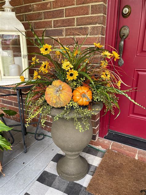 Fall Front Porch Planter Fall Urn Filler For Outdoors Fall Floral