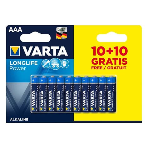 Varta Longlife Power AAA lr03 alkáli elem szett 20 db 1 5v eMAG hu