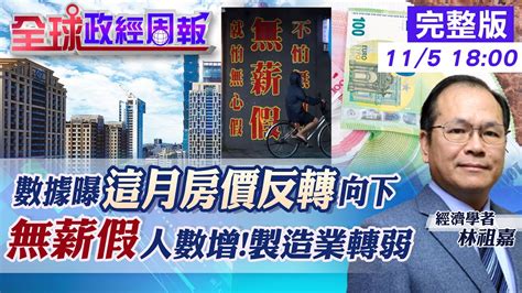 【全球政經周報】房市價量曝何時房價反轉向下降幅看2大因素 自住投資能否買房建商憂前景可續推案嗎 無薪假又走揚製造業隱憂 台灣勞動