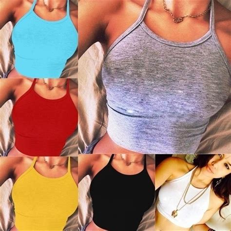 2021 Sexy Crop Tops For Women Halter Fitness Tight Bustier Strappy