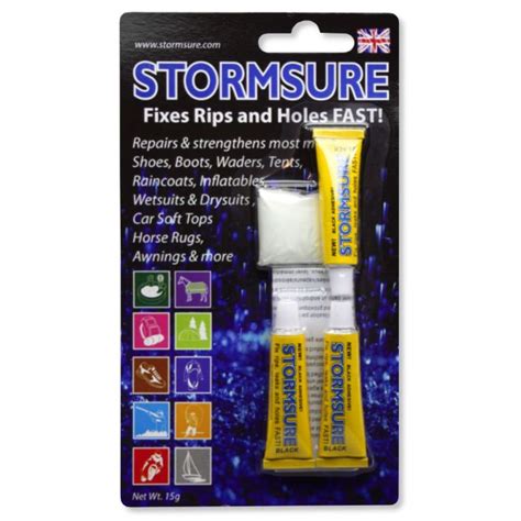 Stormsure Flexible Repair Adhesive 3x5g Black Durable Repair Glue