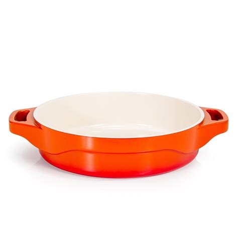 Panela Caçarola Baixa Revestimento Cerâmico 24 cm Laranja Le Cook