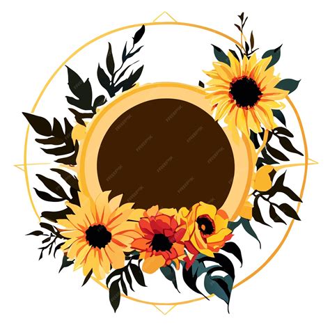 Premium Vector Flat Design Natural Sunflower Border