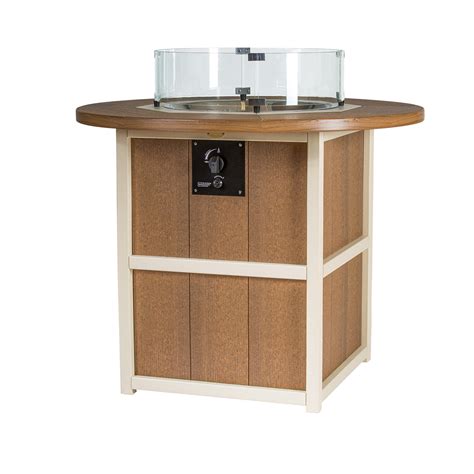 Fire Pit Counter Height Table Round 42 With Clear Stones