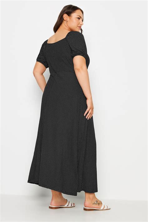 Yours Plus Size Black Polka Dot Print Wrap Dress Yours Clothing