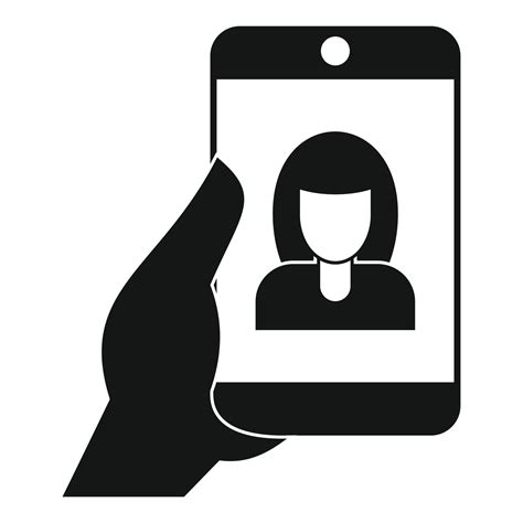 Woman Take Selfie Smartphone Icon Simple Style 14497111 Vector Art At