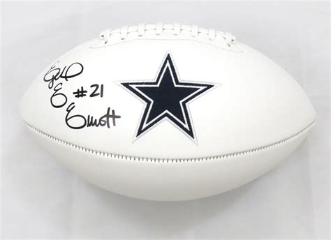 Ezekiel Elliott Autographed Dallas Cowboys Logo Football Beckett Witne