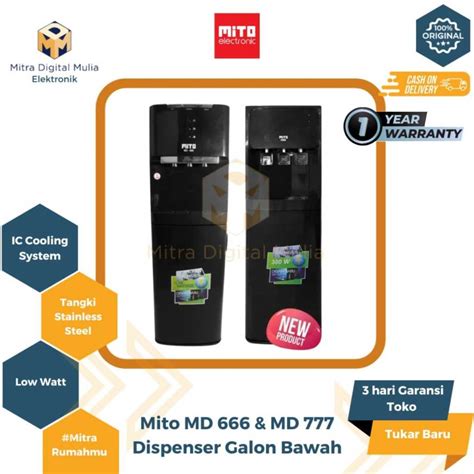 Jual Mito MD 666 Dispenser Galon Bawah Hot And IC Cool MD666 Bottom