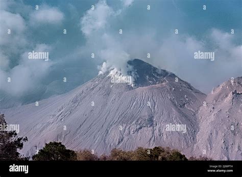 Santiaguito Lava Dome Erupting Off Santa Maria Volcano Quetzaltenango