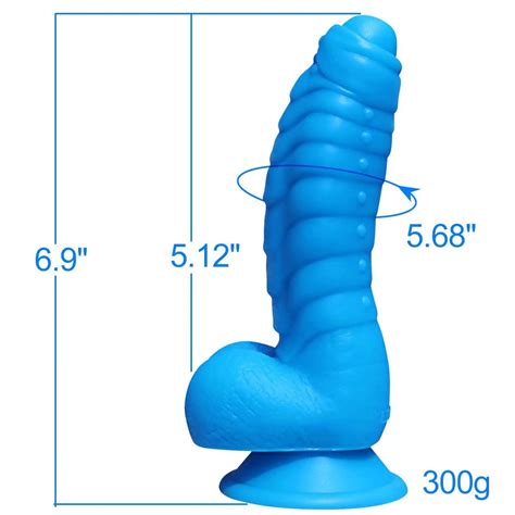 Realistic Ribbed Dildo Liquid Silicone Strong Suction Cup