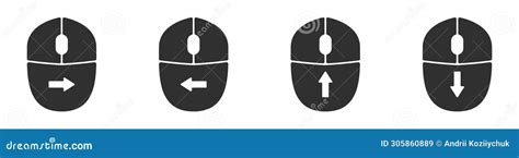 Computer Mouse Icons Vector Left And Right Click Vector Icons Set Of