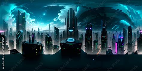 Cyberpunk Futuristic City Generative Ai Retken Yapay Zeka Stock