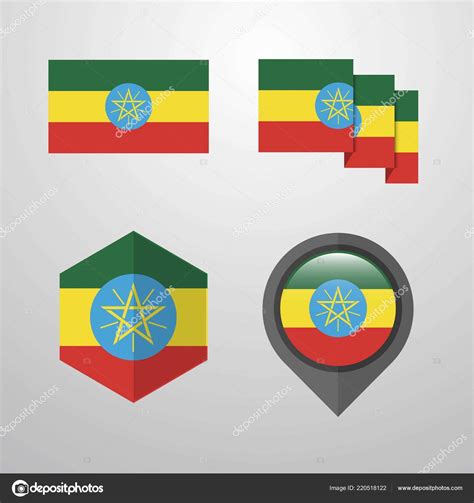 Etiop A Bandera Dise O Conjunto Vector Vector De Stock Por Ibrandify