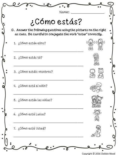 Beginner Basic Spanish Worksheet