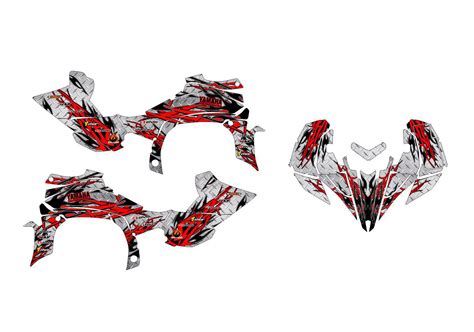 Graphic Kit Yamaha Yfm Yfz Carbon Red Kitdeco Moto Fr