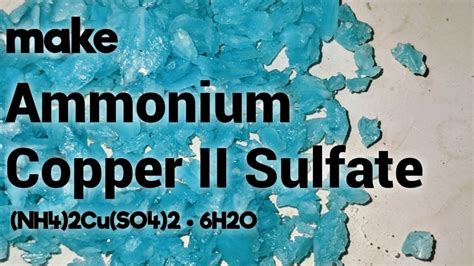 Ammonium Copper II Sulfate Preparation YouTube