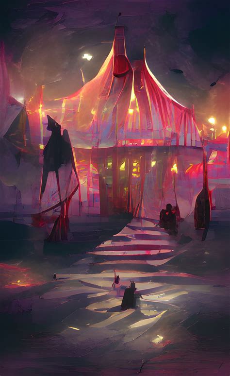 Front Of A Mysterious Circus At Night Book Of Circus Circus Tent