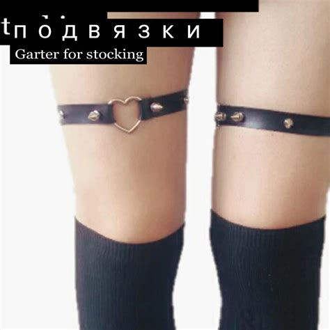 Fashion Harajuku Garter Women Three Line Sexy Rivet Punk Garters