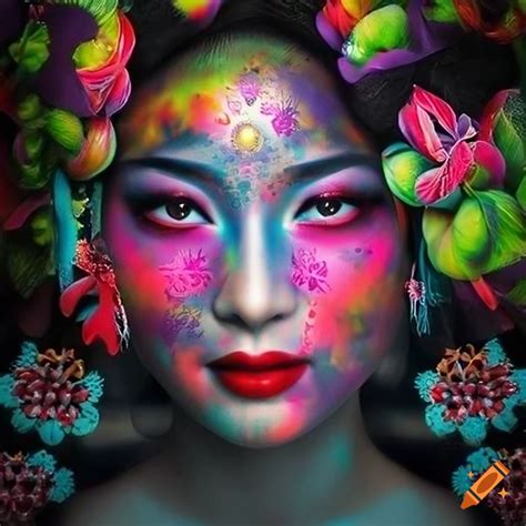 Hyper Realistic Illustration Of A Psychedelic Geisha On Craiyon