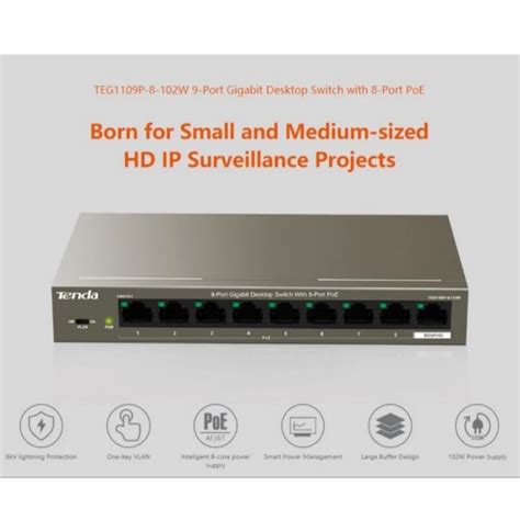 Jual Tenda Teg P W Port All Gigabit Switch Cctv Poe Port