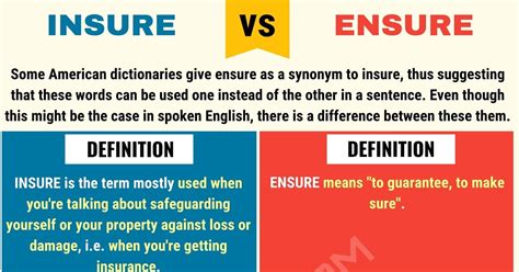 Insure Vs Ensure What Are The Differences Esl Forums