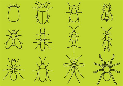 Bugs Line Icons 112766 Vector Art At Vecteezy