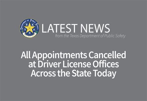 Wednesday Appointments Now Cancelled At Driver License Offices Statewide Department Of Public