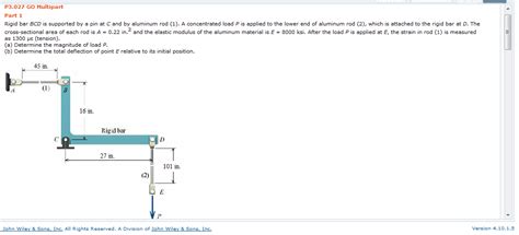 Solved Rigid Bar Bcd Is Supported By A Pin At C And By