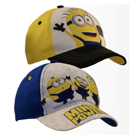 Minions Kids Hat 2 Pk Boys Baseball Cap Size Age 2 4 Or 4 7