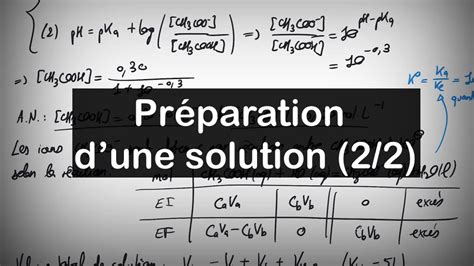 Préparation dune solution tampon exercice 3 question 2 YouTube