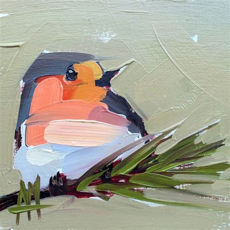 Thick Brushstrokes Form Plump Songbirds In Oil Paintings By Angela