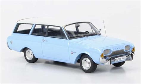 Diecast model cars Ford Taunus 1960 1/43 Neo 17m P3 Turnier bleu/white limited edition ...