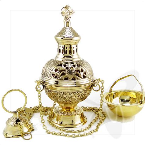 Handmade Censer Set Brass Church Incense Burner Thurible Altar