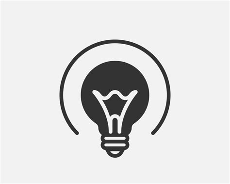 Light Bulb Icon Vector Llightbulb Idea Logo Concept Lamp Electricity